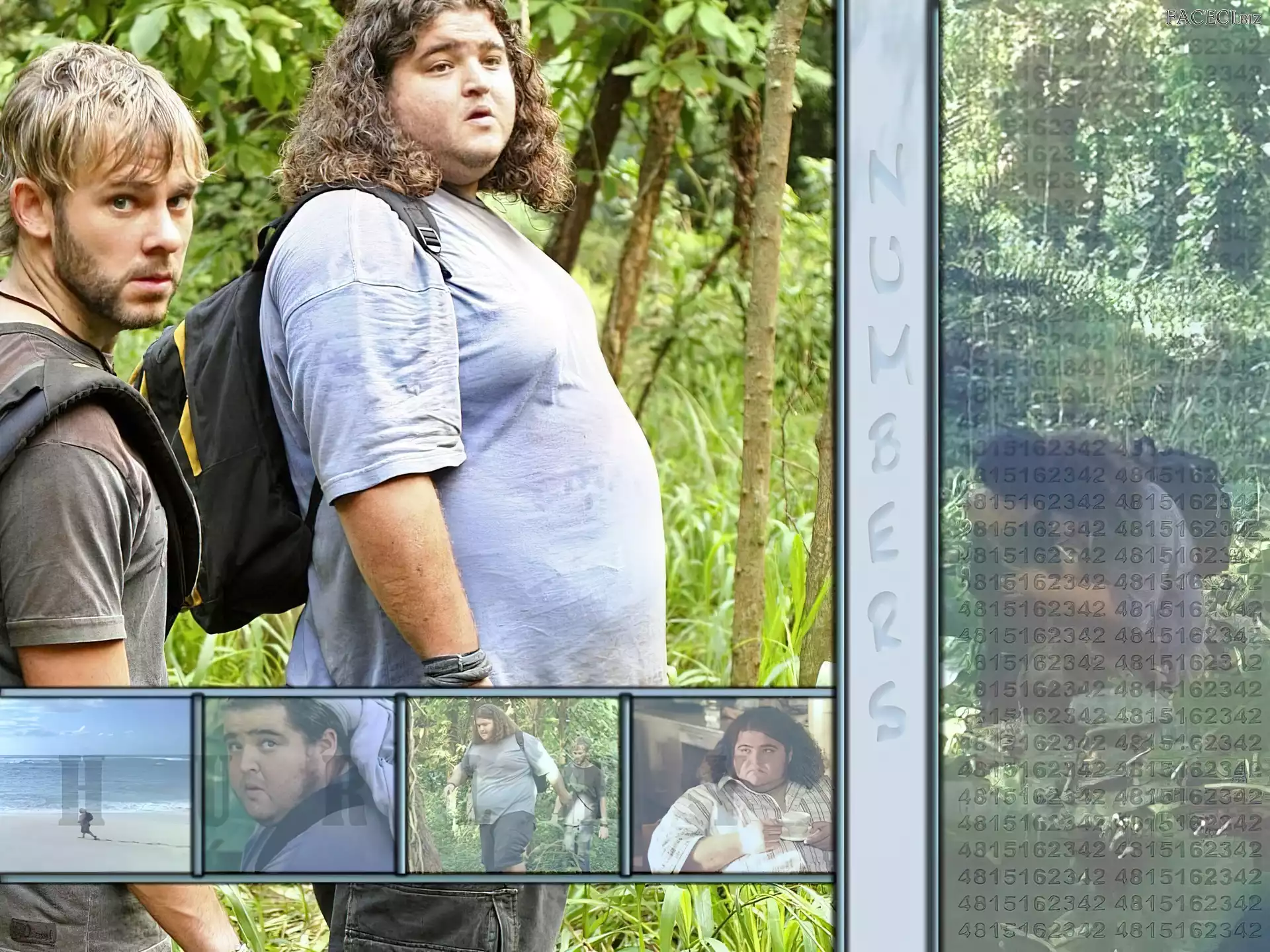 plecak, Lost, Serial, Zagubieni, Jorge Garcia, Dominic Monaghan