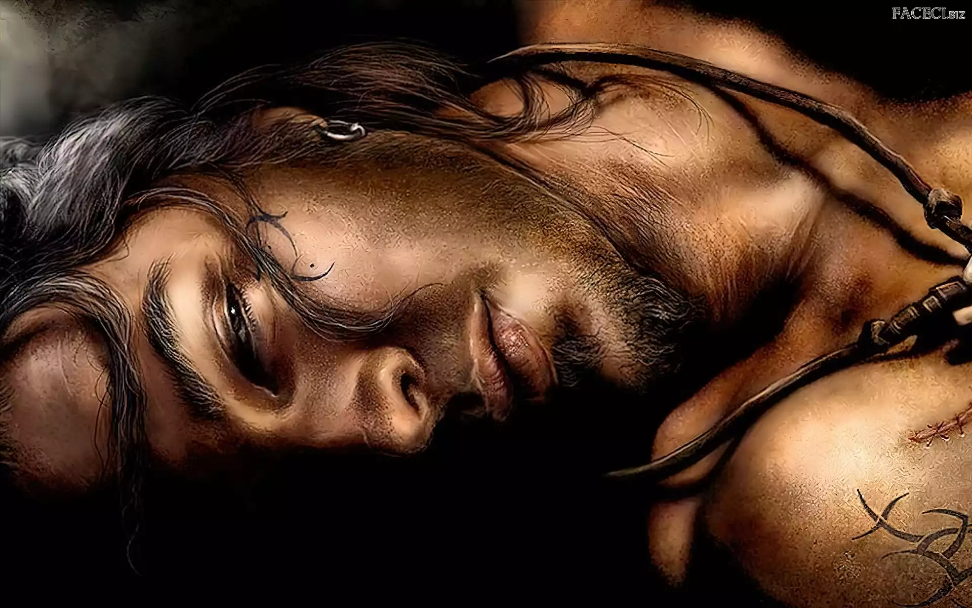 Blizna, Leżący, Mężczyzna