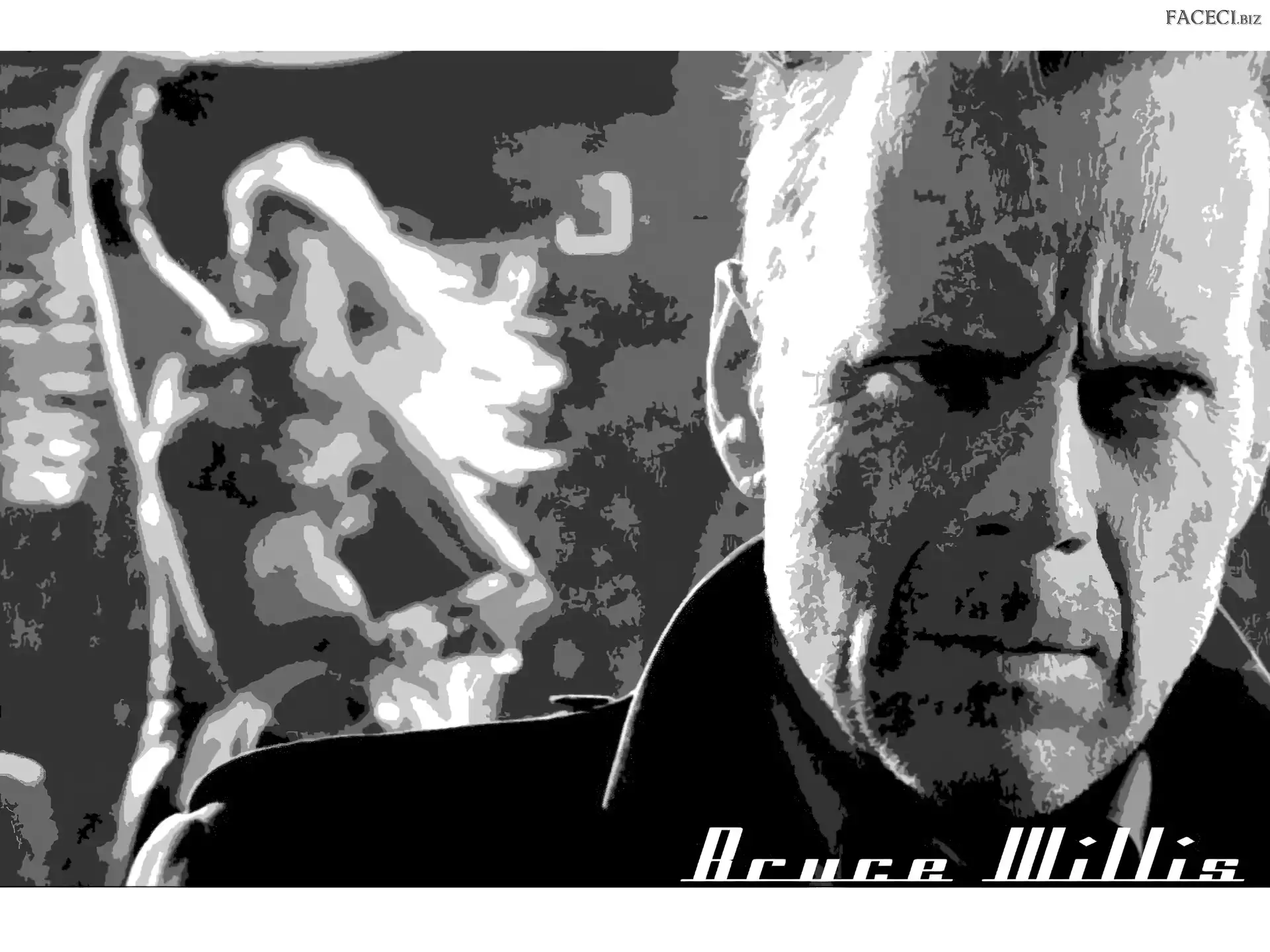 twarz, Bruce Willis, zamazana